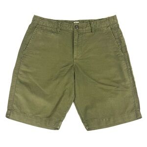GAP 10” Shorts Army Jacket Green Dye Linen Cotton Men’s Flat Front Shorts